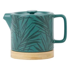Theiere en grès émeraude avec avec filtre - tropic'art