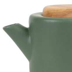 Theiere en grès vert mat avec filtre - baltika