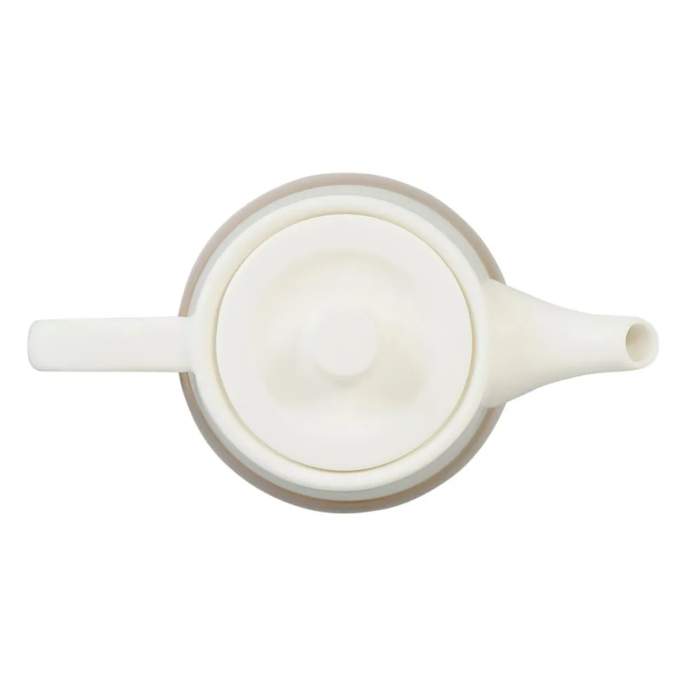 Theiere en porcelaine nude et blanc - earth notes