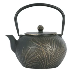 Théière avec filtre en fonte noire et dorée 1.5l - Exaltation