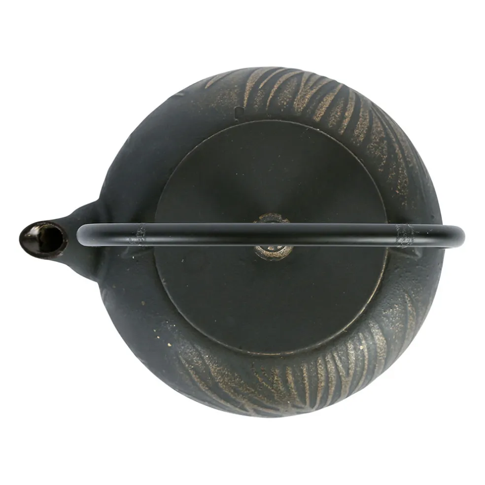 Théière avec filtre en fonte noire et dorée 1.5l - Exaltation