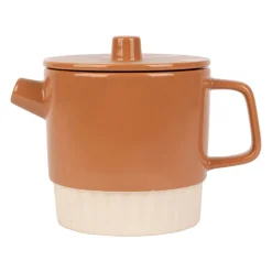 Théière avec filtre en grès terracotta 90cl - cannelé