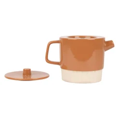 Théière avec filtre en grès terracotta 90cl - cannelé