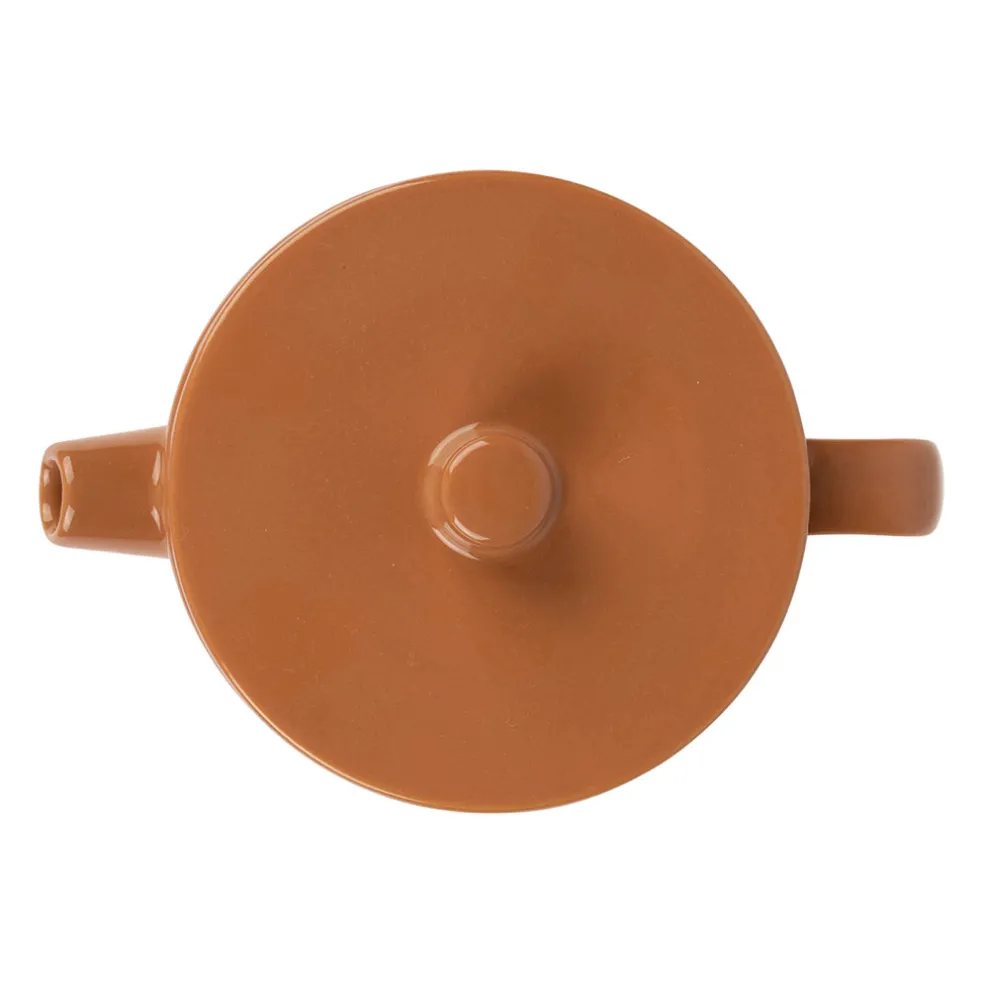 Théière avec filtre en grès terracotta 90cl - cannelé