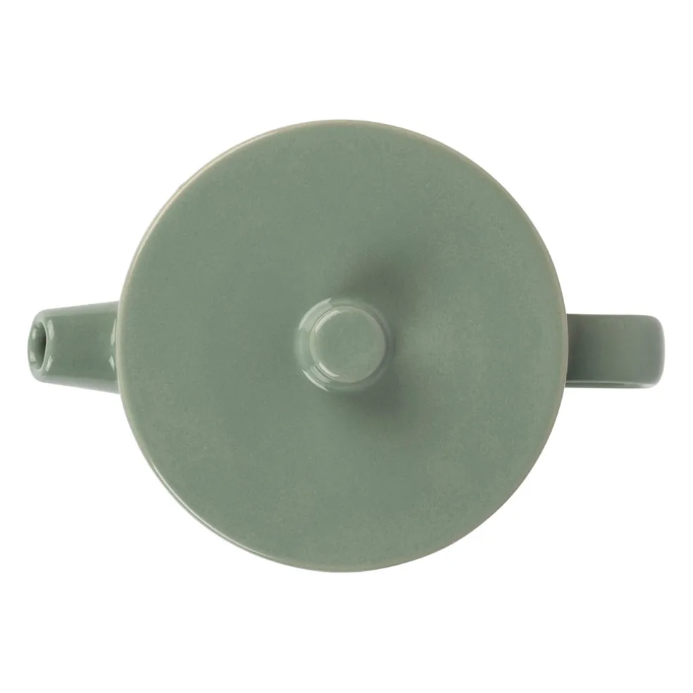 Théière avec filtre en grès sauge 90cl - cannelé