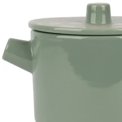 Théière avec filtre en grès sauge 90cl - cannelé