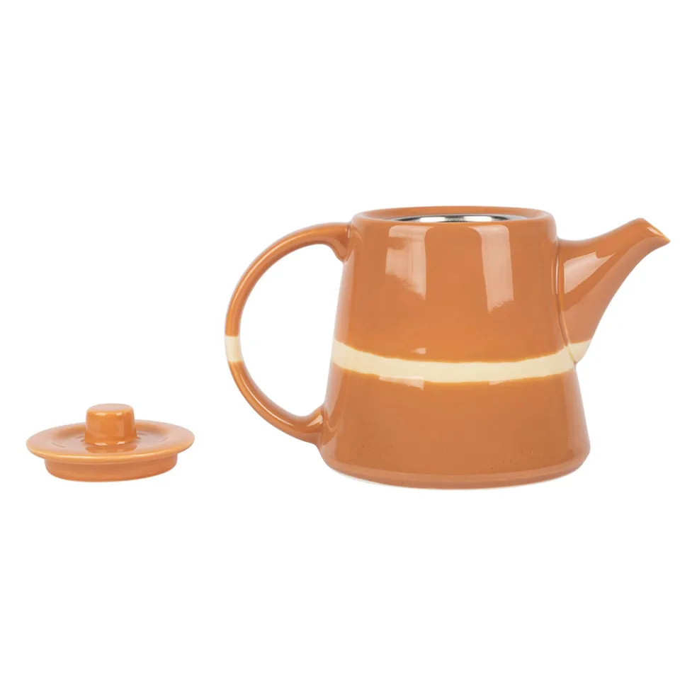 Théière avec filtre terracotta 1.1l en porcelaine - sweet leaves
