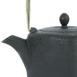 Théière en fonte et inox noir et doré 1.5L - Arty