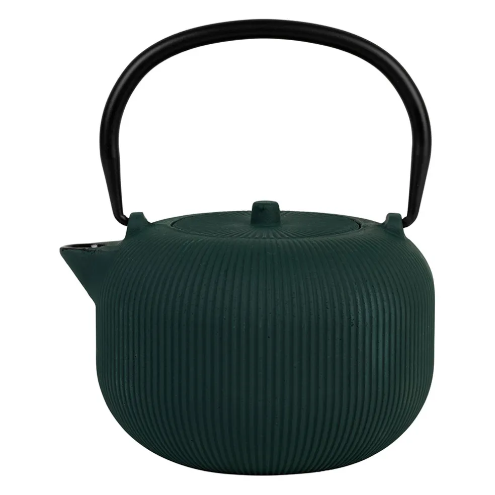Théière en fonte et inox vert 1L - Tresse