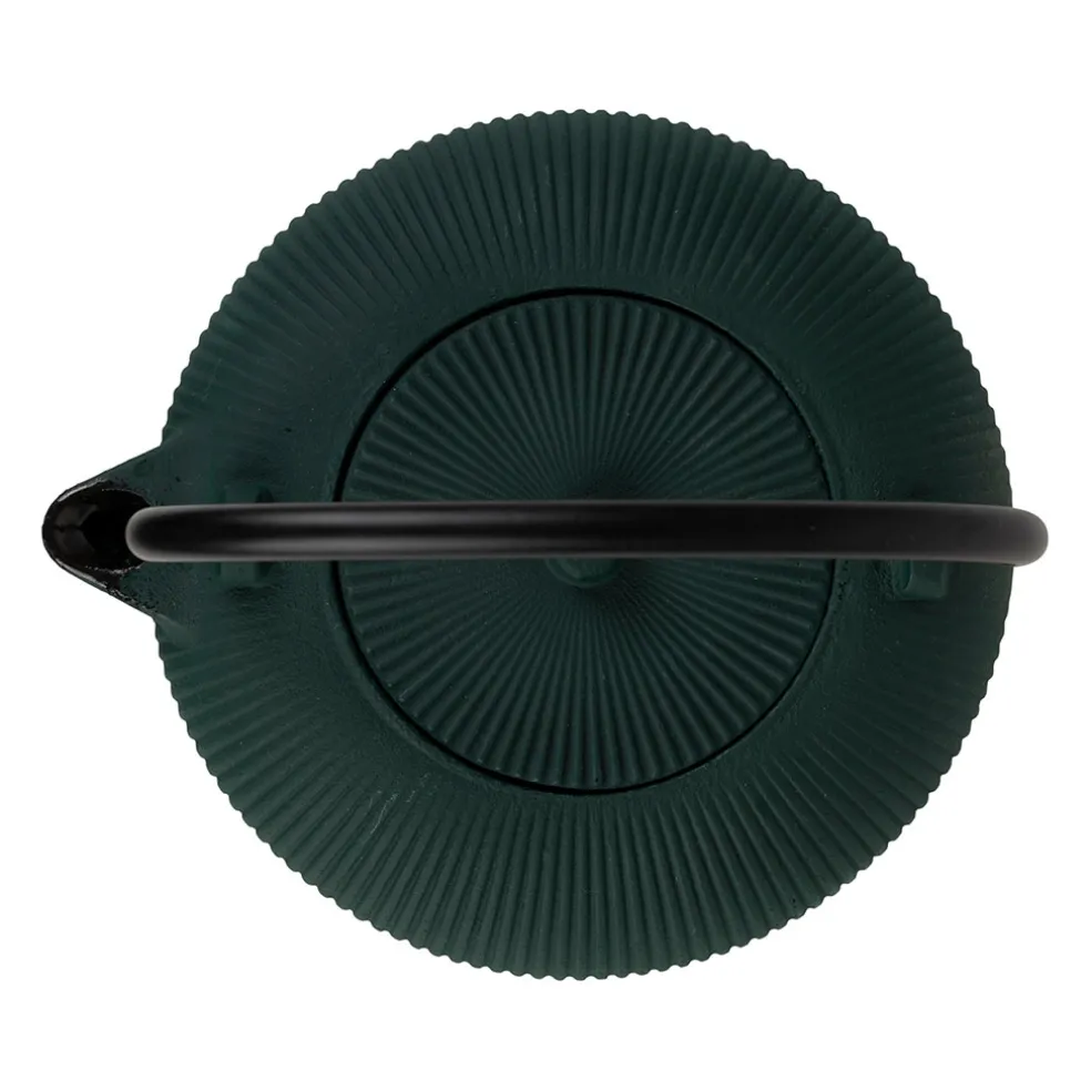 Théière en fonte et inox vert 1L - Tresse
