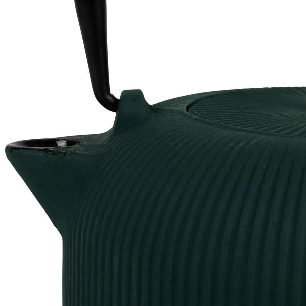 Théière en fonte et inox vert 1L - Tresse