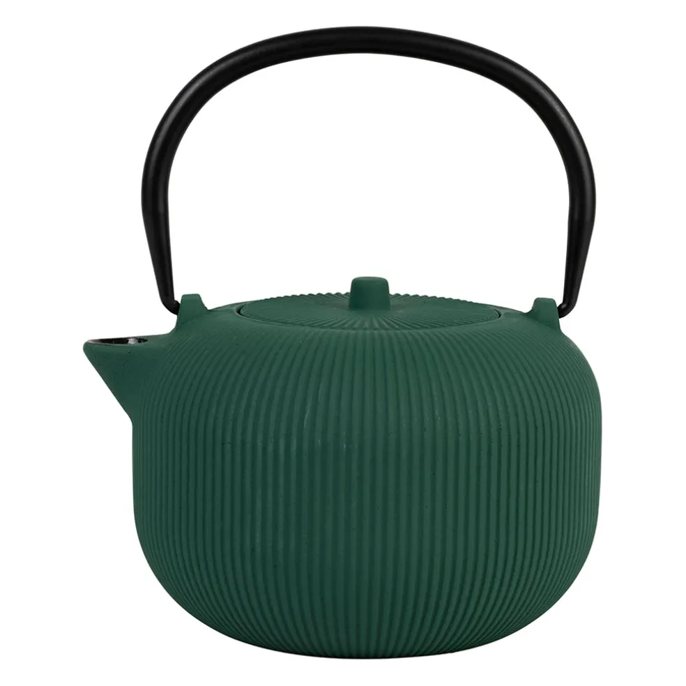 Théière en fonte émeraude avec filtre 1L - Tresse