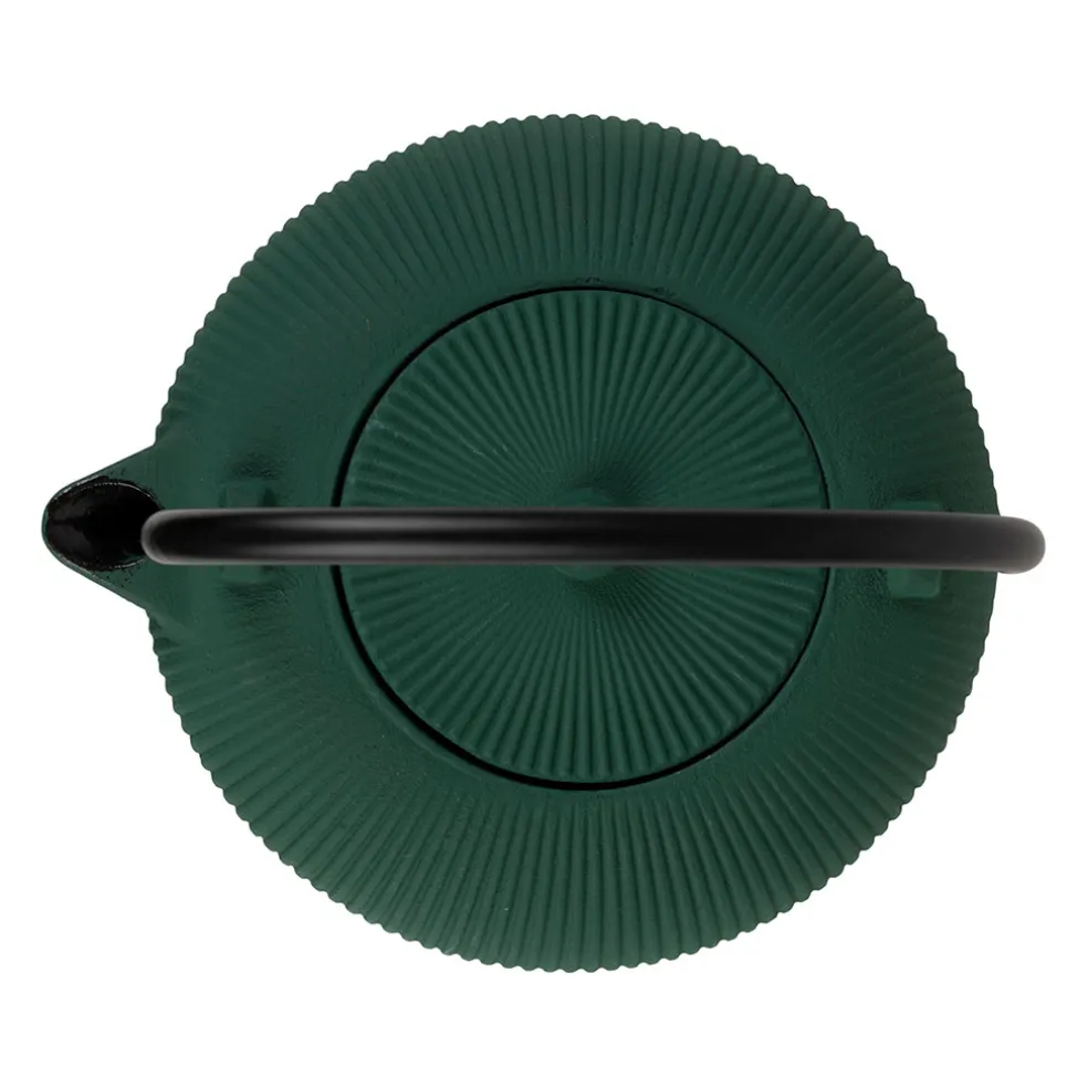 Théière en fonte émeraude avec filtre 1L - Tresse