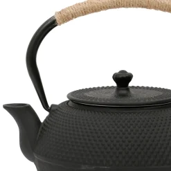 Théière en fonte noir avec filtre 1.2l - Picots