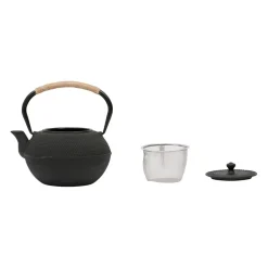 Théière en fonte noir avec filtre 1.2l - Picots