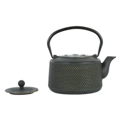 Théière en fonte noir et doré et filtre inox 1.6l - Point