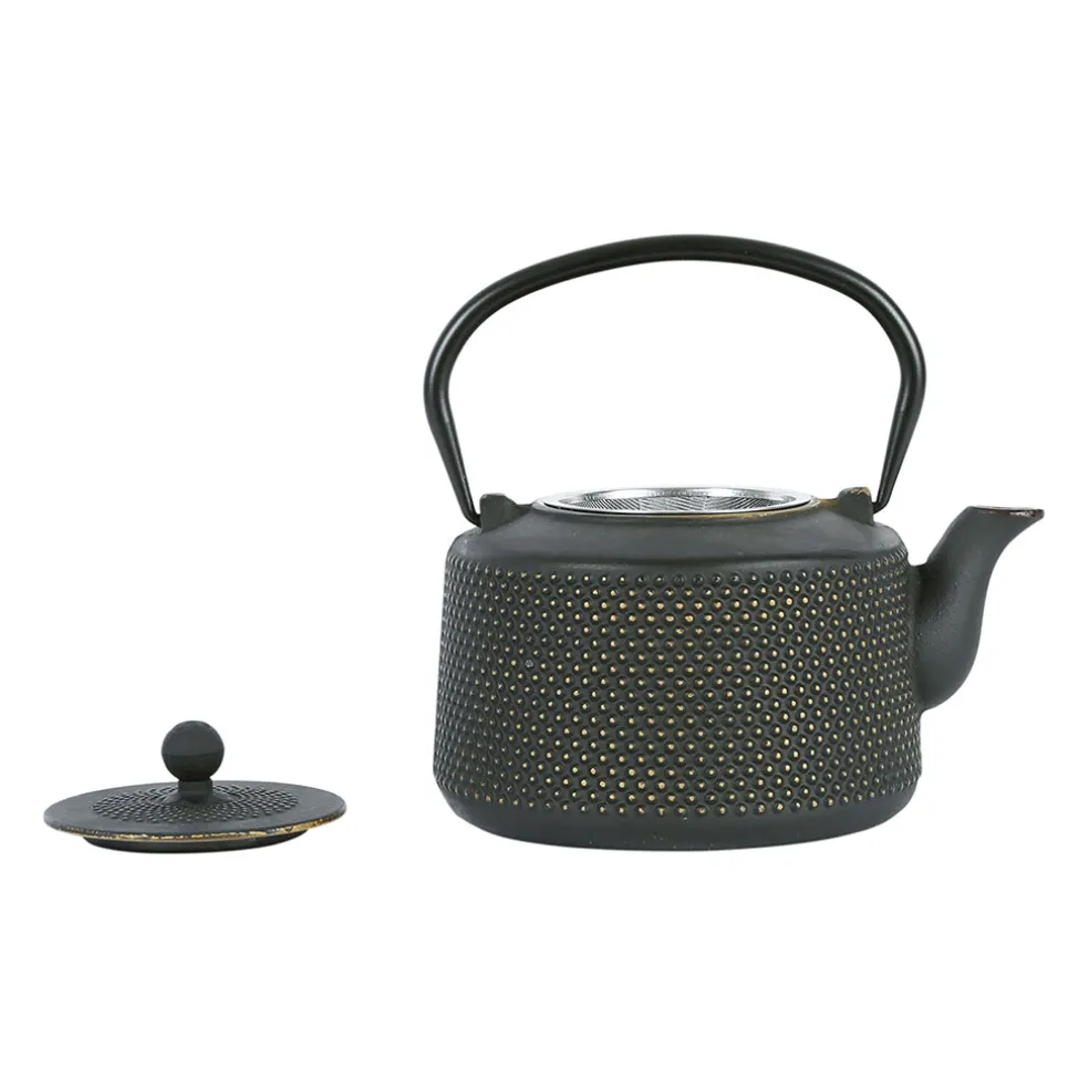 Théière en fonte noir et doré et filtre inox 1.6l - Point