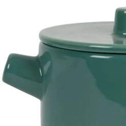 Théière en grès et inox émeraude 90cl - Cannelé