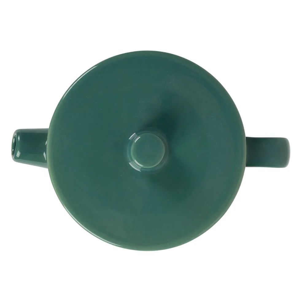 Théière en grès et inox émeraude 90cl - Cannelé