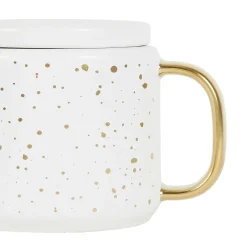 Théière en grès mat blanc et doré 60cl - Astre