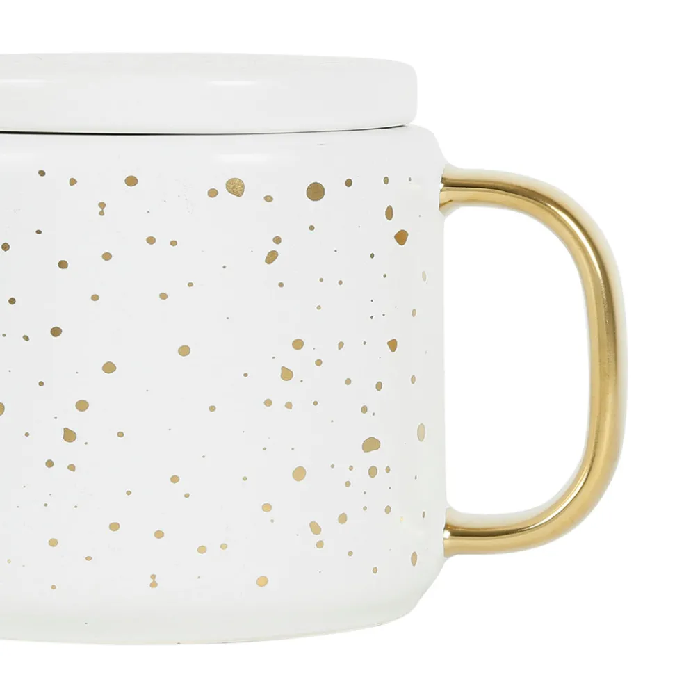 Théière en grès mat blanc et doré 60cl - Astre