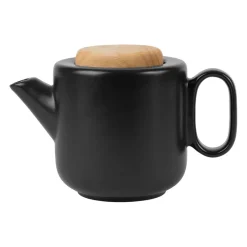 Théière en grès noir mat avec filtre - Baltika