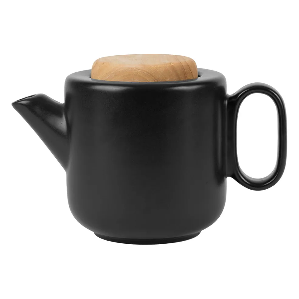 Théière en grès noir mat avec filtre - Baltika