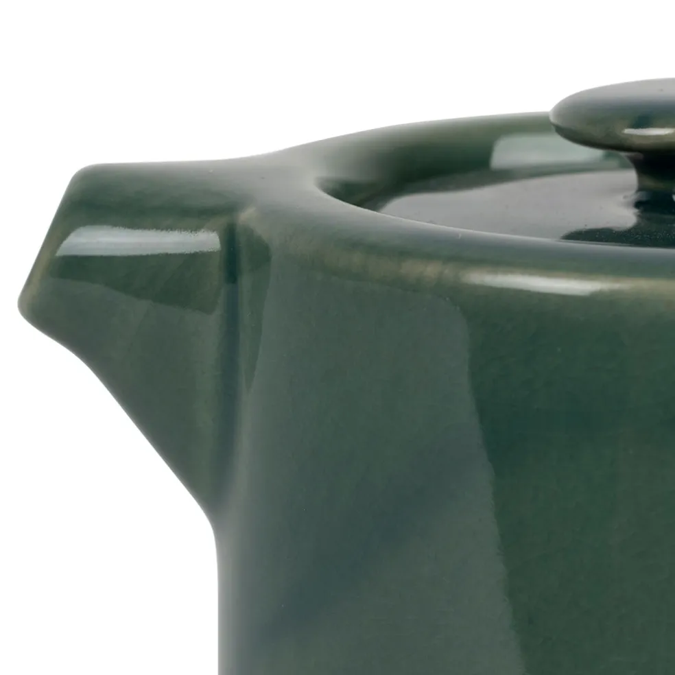 Théière égoïste en grès et acacia émeraude 45cl - Nordika