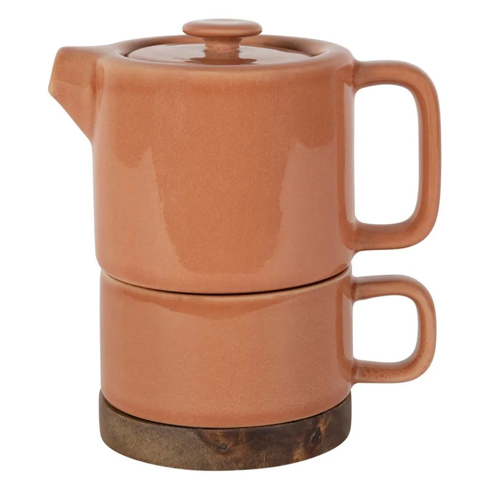 Théière solitaire en grès terracotta avec filtre 45cl - Nordika