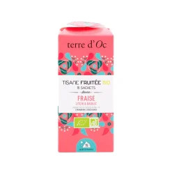Tisane 15 sachets fruitée bio saveur fraise litchi et basilic