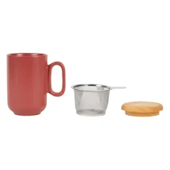 Tisaniere en grès avec filtre rouge - baltika