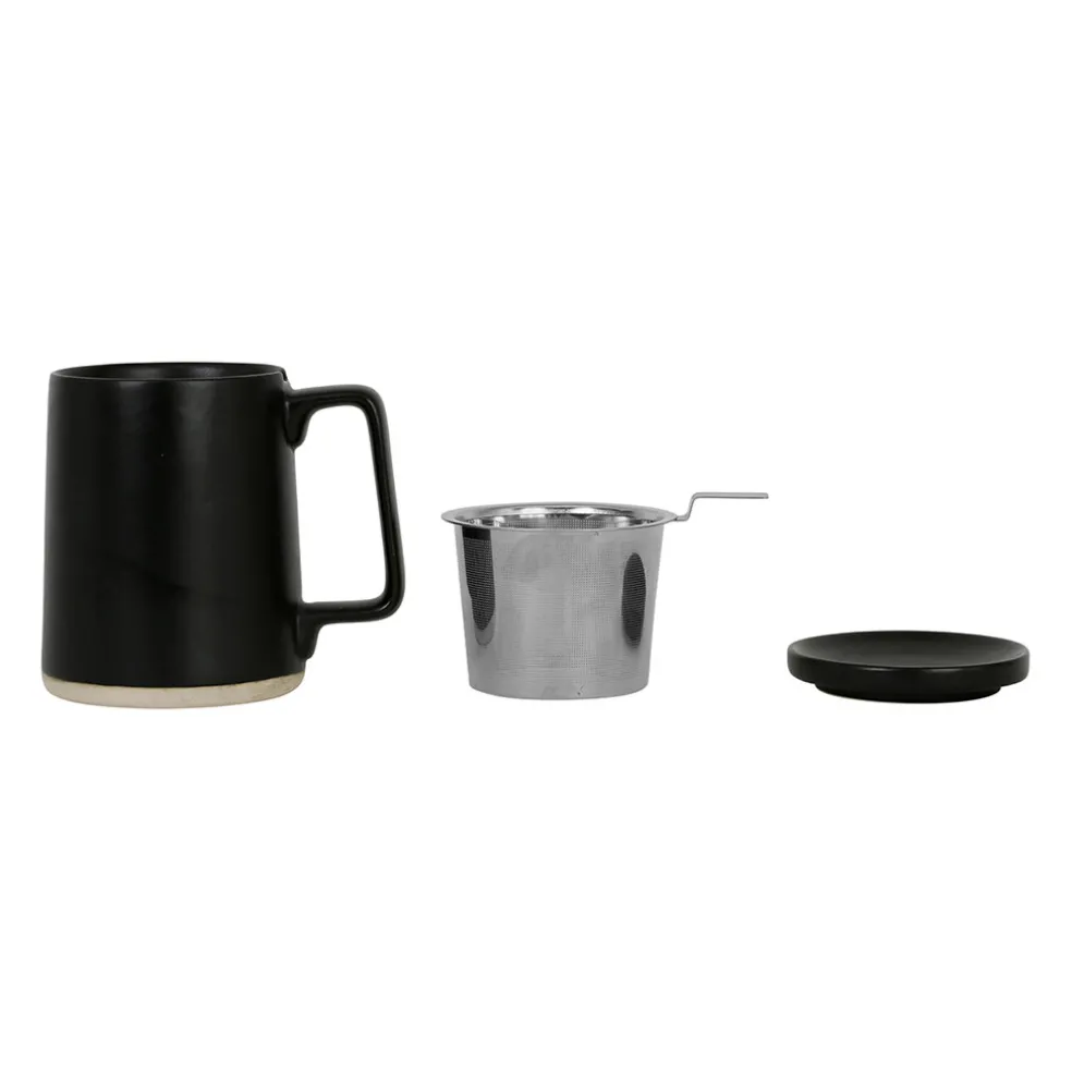 Tisaniere en grès avec filtre noir mat 50cl - Verde