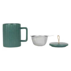 Tisaniere en grès émeraude et filtre inox 47.5cl - Sweet Leav