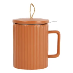 Tisanière en grès avec filtre terracotta 47.5cl en grès - sweet leaves