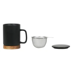 Tisanière en grès avec filtre noir mat - nordika