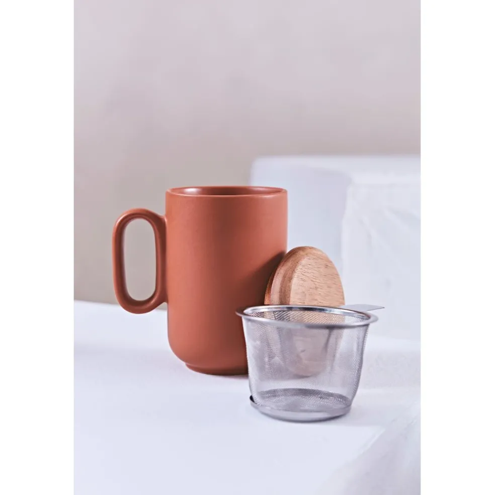 Tisanière en grès avec filtre terracotta - Baltika