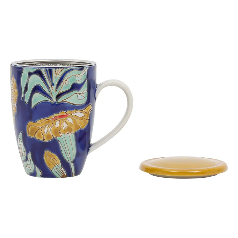 Tisanière en grès et inox multicolore 30cl - Flaura