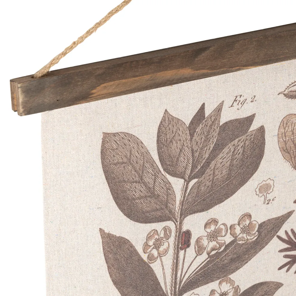 Toile en tissu et sapin brun 100x81cm - Botanique