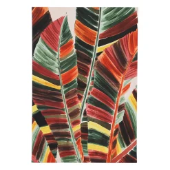 Toile feuilles en tissu multicolore 60x90cm - Seguia