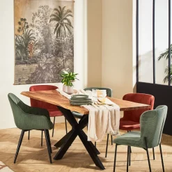 Toile jungle en tissu et sapin 120x150cm