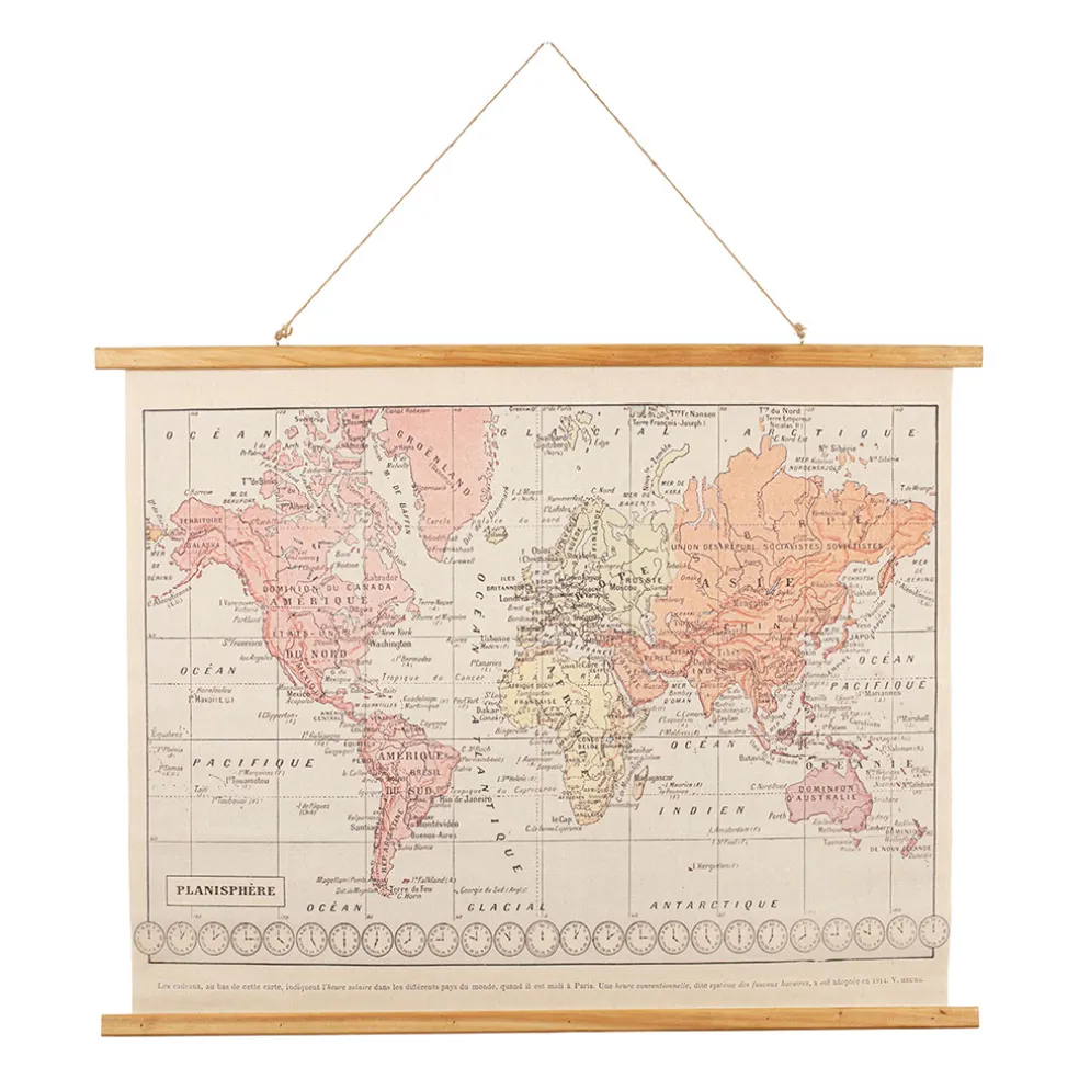 Toile monde rose et orange