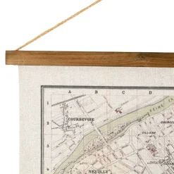 Toile plan de Paris en tissu et sapin 125x86cm