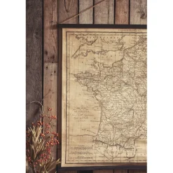 Toile "carte royaume de fr beige 98x96cm