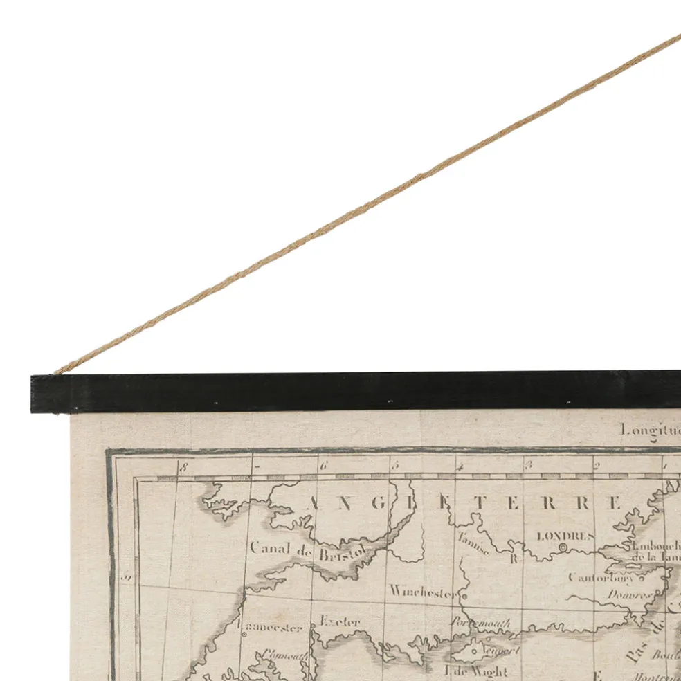 Toile "carte royaume de fr beige 98x96cm