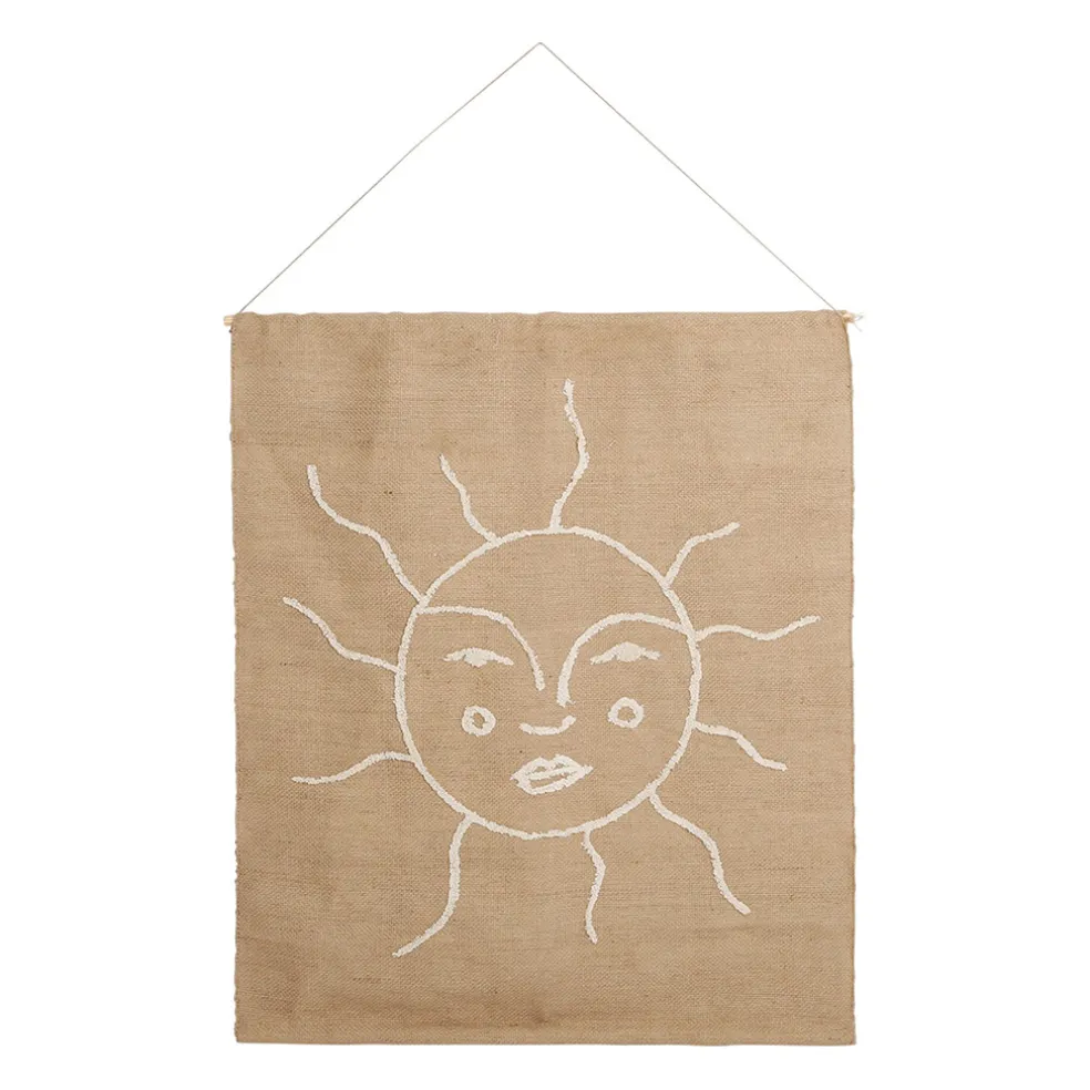 Toile "soleil" en jute naturel 125x150cm - Aurore