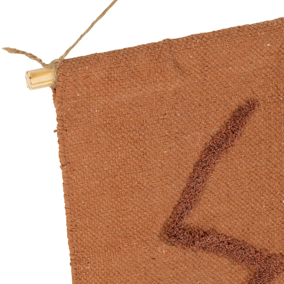 Toile tufté en coton terracotta 120x110cm - Minimal