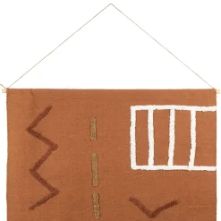 Toile tufté en coton terracotta 120x110cm - Minimal