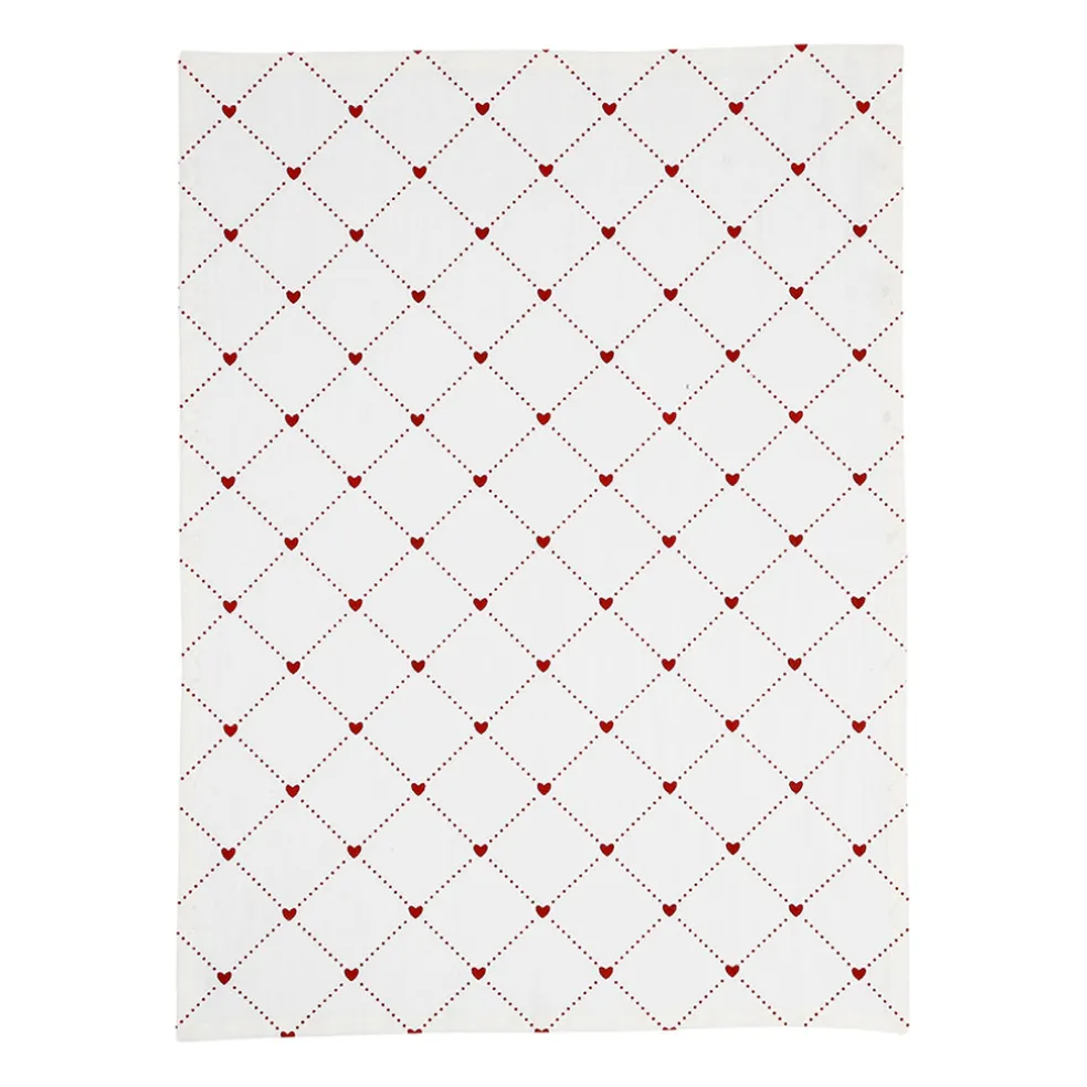 Torchon coeur en coton rouge 50x70cm - P'tit Cœur