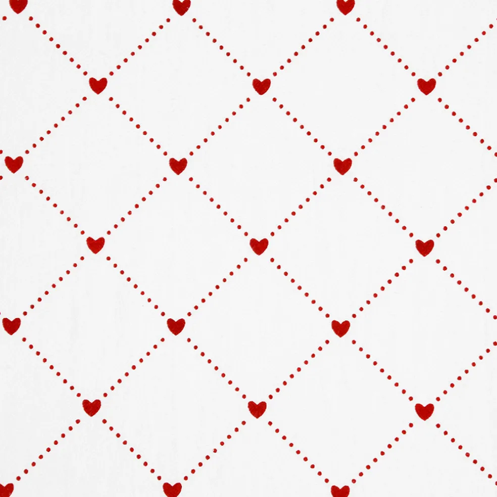 Torchon coeur en coton rouge 50x70cm - P'tit Cœur