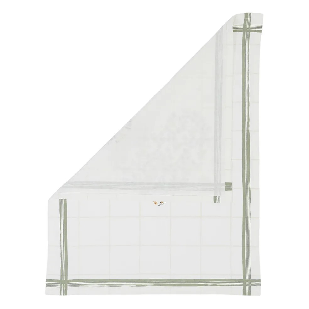 Torchon collect cœur vert 50x70cm en coton - louise